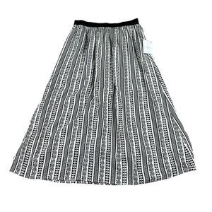 JACKSON ROWE Juliet Skirt Black Petra‎ Women's Small NWT Black White Geometric